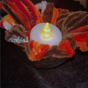 Vibrant Multicolor Glass Art Candle Holder